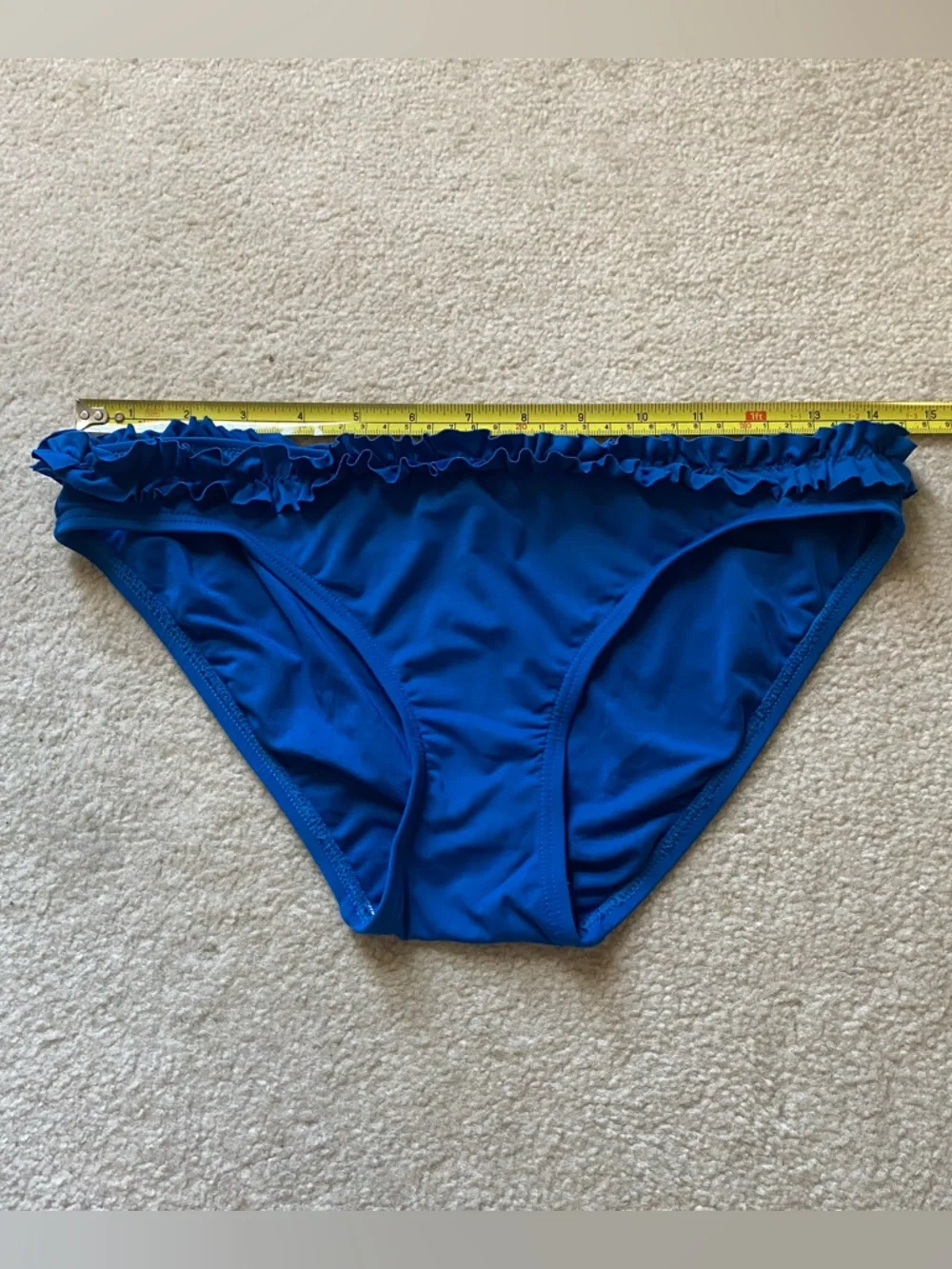 Kate Spade Macaw Blue Cabana Mini Ruffle Classic Bikini Bottoms Size Small